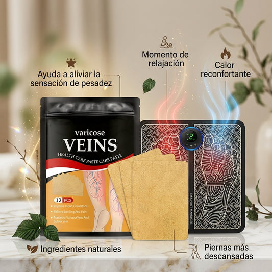 12 PARCHES ALIVIO INMEDIATO + MASAJEADOR DE PIES INTELIGENTE