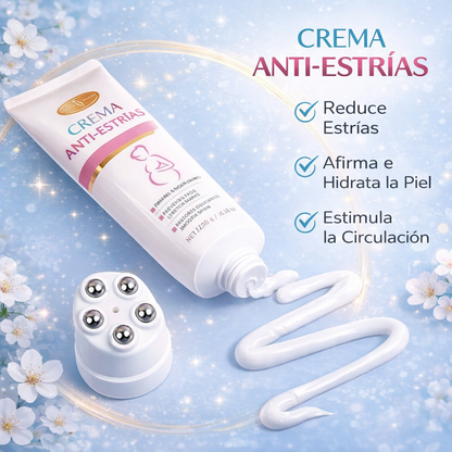 Crema Antiestrías Con Masajeador Roller