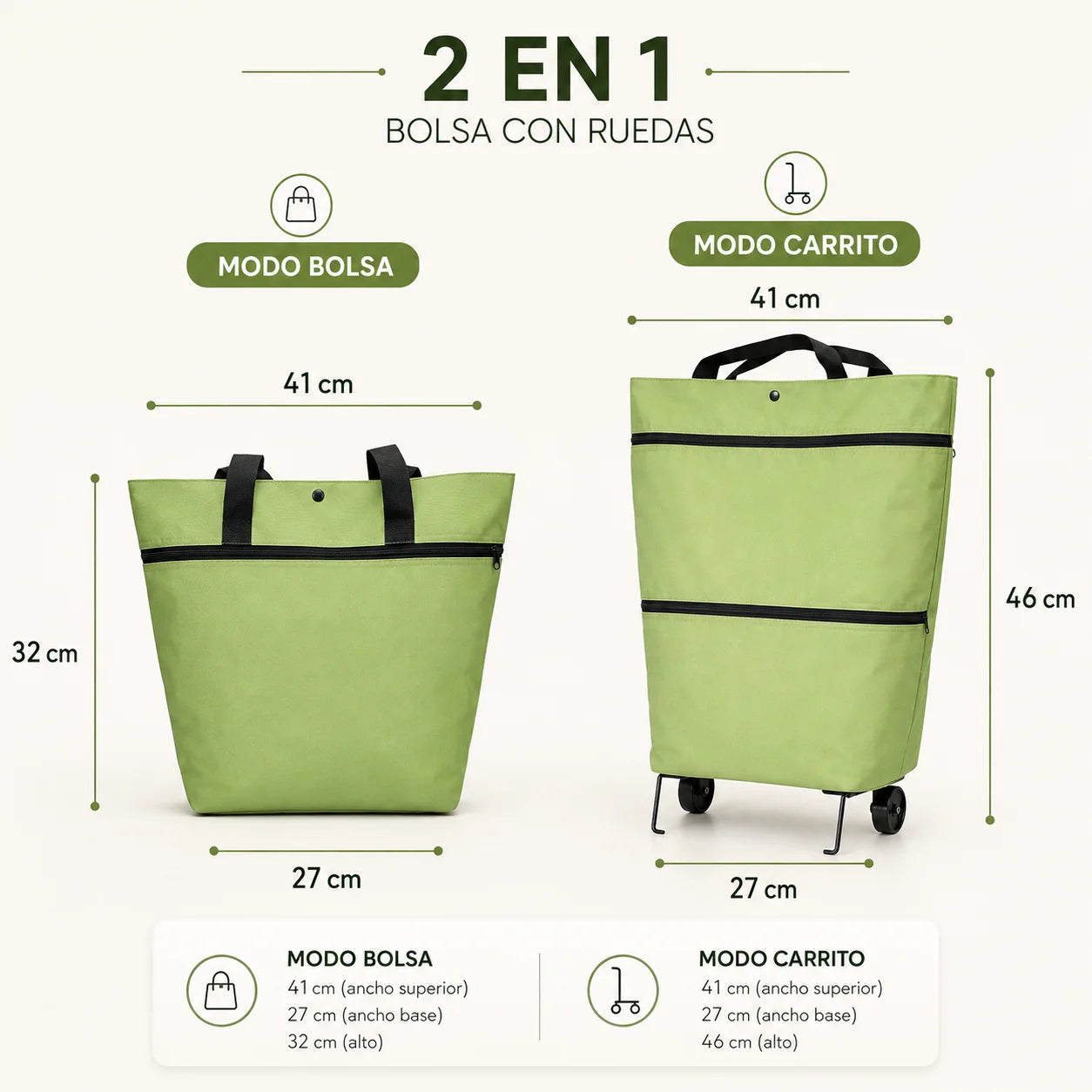 BOLSO CARRITO 2 EN 1